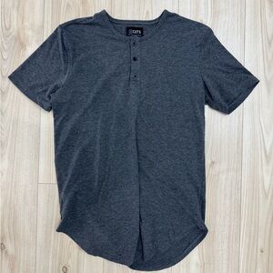 Cuts Clothing Dark Gray Short Sleeve Henley Tee